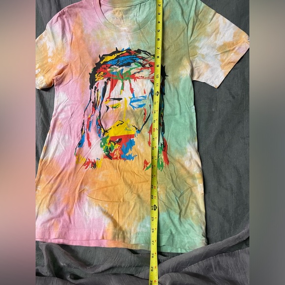 Women’s king Jesus Wrldinvsn Multi-coloured tie-dye Jesus tee #streetwear. Sz S - Picture 5 of 6